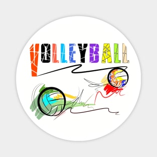 hit volleyball and text design and brush strokes style Magnet